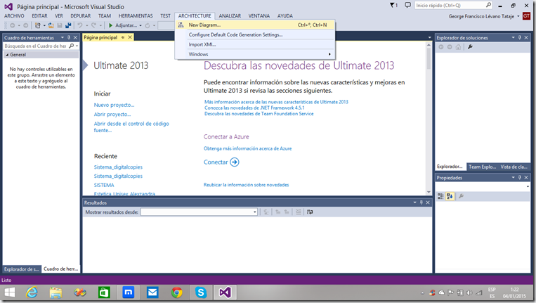 UML en Visual Studio 2013 Ultimate - Francisco Lévano Tataje